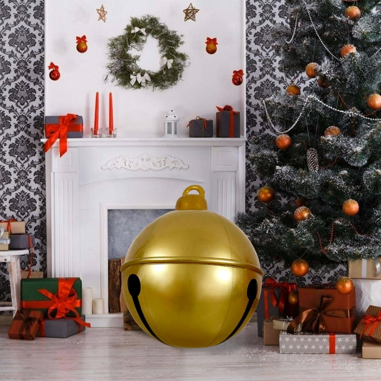 Large Christmas Jingle Bell Ornament 24 Giant Inflatable Christmas Ball  Yard Lawn Porch Outdoor and Indoor Decoration 