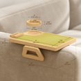 thumbnail image 2 of Natural Bamboo Couch Arm Tray with Rotating Phone Holder & Cup Holder – 13" Living Room Side Table for Small Spaces & Relaxing Evenings, 2 of 7