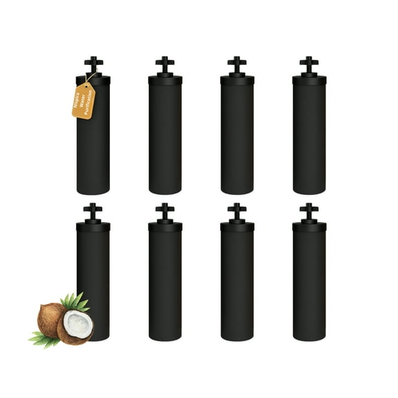 Nispira Premium Water Filter Black Element Cartridge Compatible with Berkey Countertop Water Purification System. Compared to Part BB9. 8 Filters