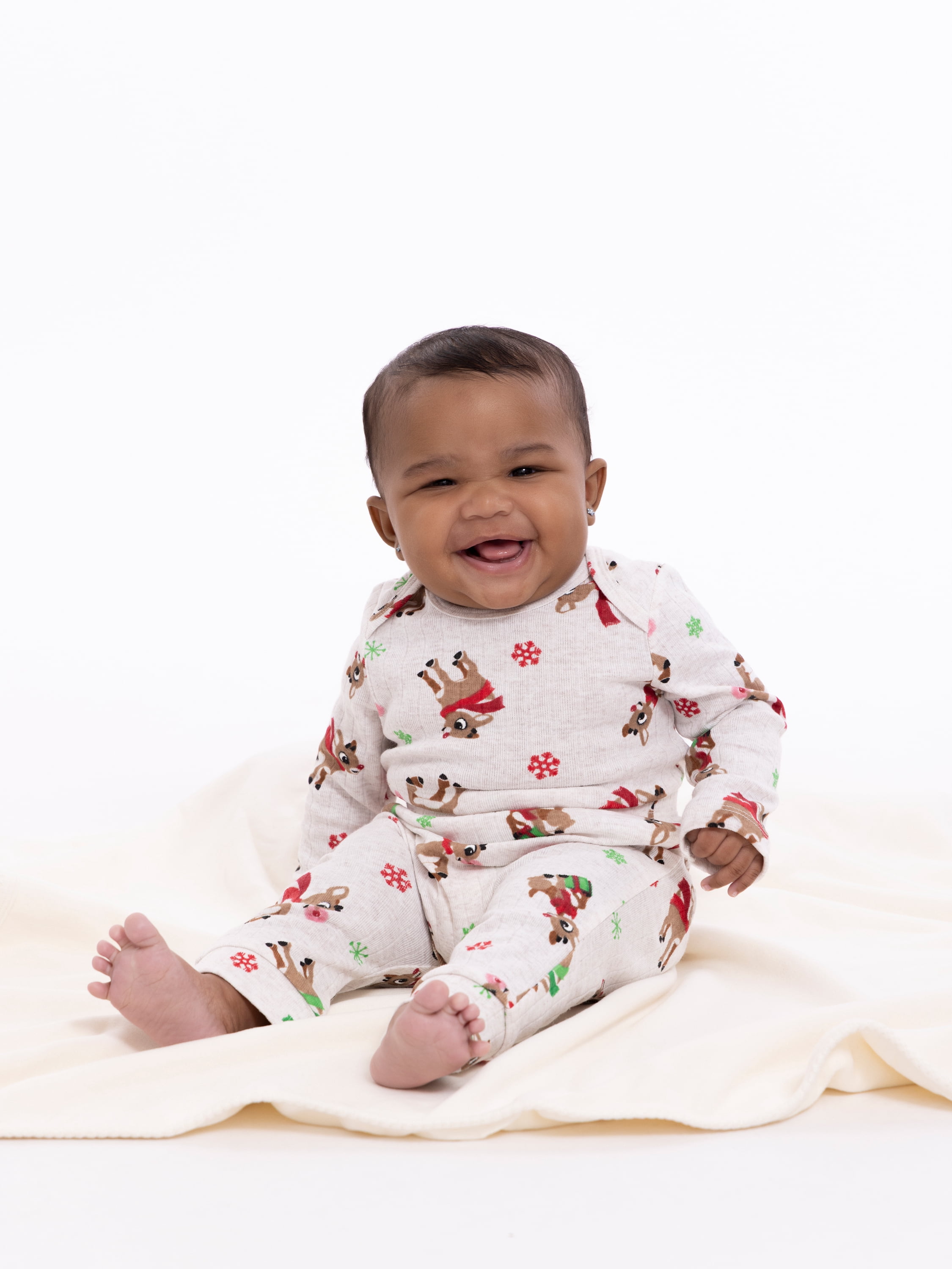 Rudolph Baby Boys Christmas Graphic Bodysuit and Jogger Pants Set, 2-Piece, Sizes 0M-12M