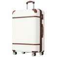 thumbnail image 5 of Oufan Hardshell Luggage Sets 3 Pieces with TSA Lock, Lightweight Luggage Travel Set with Spinner, 24IN+Handbag+Cosmetic Case, White, 5 of 7