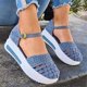 thumbnail image 1 of Sandalias casuales de mujer con hebilla tejida hueca de suela gruesa de primavera y verano Wmkox8yii  shjk2984, 1 of 2