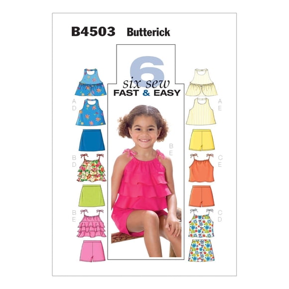 BUTTERICK PATTERNS B4503 Falda-pantalón y Shorts Superiores para Niño/Niña Talla CL (6-7-8)