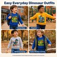 thumbnail image 7 of Rimyaw Little Boys 3-Pack Dinosaur Graphic Sweatshirts, T-Rex, Pterodactyl and Skateboard Raptor Crewneck Pullovers Tops, Cotton Blend, Size 7T, 7 of 7