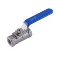 thumbnail image 1 of 1/2' inch Threaded 1pc Ball Valve Female Stainless Steel SS 304 BSPT For Water Oil Gas, 1 of 5