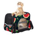 thumbnail image 6 of Watermelon Fabric 900D Oxford Cloth Pet Carrier Bag with Sherpa Base and Nylon Webbing, 17x10x11.8 in (43x26x30 cm) | Breathable and Durable Dog Travel Tote, 6 of 7