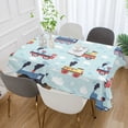 thumbnail image 2 of Yayeee Tablecloths 54" x 54" Rectangle Wrinkle Resistant Party Table Cover, Colorful Trains, 2 of 8
