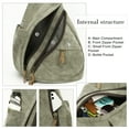 thumbnail image 4 of KL928 PU Leather Sling Bag Small Crossbody Backpack Shoulder Casual Daypack Rucksack for Men Women (Olive Green), 4 of 6