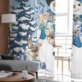 thumbnail image 5 of Blue Snowman Christmas Sheer Curtains 63 Inch Length 2 Panels Set, Semi Transparent Voile Rod Pocket Curtains for Living Dining Room Bedroom Drapes Xmas Snowflake Gifts Winter Elk, 5 of 8