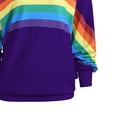 thumbnail image 4 of asdoklhq Womens Plus Size Clearance Tops,Women's Casual Loose Long Sleeve Rainbow Print Pullover Blouse Shirts Sweatshirt, 4 of 5