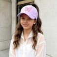 thumbnail image 4 of ZToonmas Kids Bow Embroidered Baseball Cap Girls Ponytail Sun Hat Breathable Adjustable Summer Outdoor Sports Cap, 4 of 5