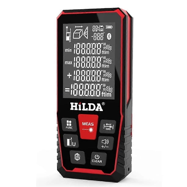 Handheld Laser Distance Tester Backlit LCD Laser Range Device Ft/in/Ft/Ft+in Unit Switching Distance Measure Tool Indoor Measure