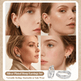 thumbnail image 2 of YEUOYEA 3 Pairs Small Huggie Hoop Earrings Set for Women, Hypoallergenic Silver Plated Hoops, Jewelry Gift, 2 of 6