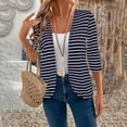 thumbnail image 6 of Women's Cardigan Jacket Baeitkot Women's Casual Striped Long-Sleeve Cardigan Jacket Navy XXL, 6 of 7