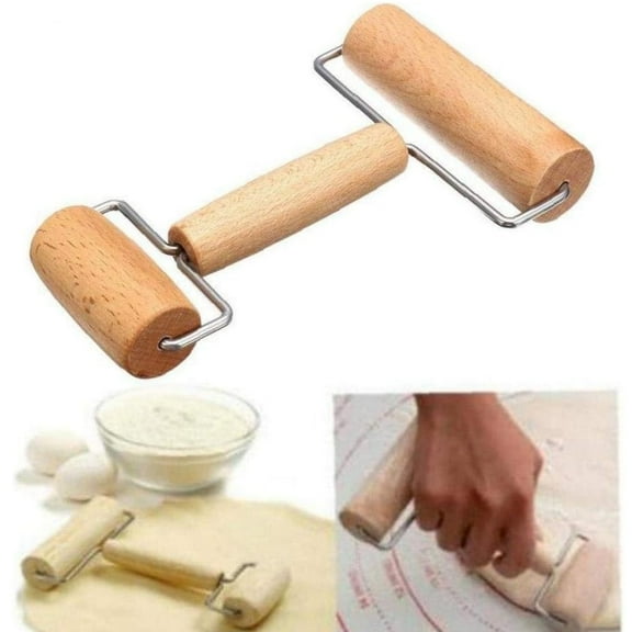 Topboutique Small Rolling Pin,1 Pc Rolling Pins for Baking,Wooden Dough Roller,Non-Stick Pizza Roller,Double Sided Roller for Pastry Pie Pizza Baking Gadgets,Kitchen Baking Cooking Tool,4.13in,2.36in