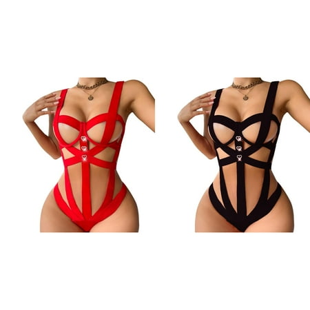 2-Pack Lingerie Set With Hollowed Out Bra Neck Collar And Weave Belt For Women plus Size Lingerie for Women Bridal Lingerie for Women Lingerie for Women Push up Lingerie for Women Yes