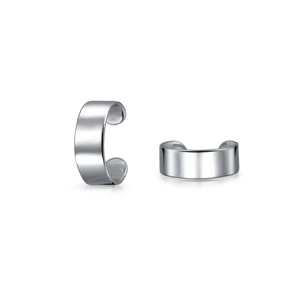 Bling Jewelry Minimalist Geometric Band Cartilage Ear Cuffs Clip Wrap