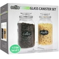 thumbnail image 4 of Estilo Glass Cookie Jars| Apothecary Jars with Lids Includes Chalkboard Labels And Chalk | Airtight Glass Jar for Storing Cookies Candies, Cereal and Food | Set of 2 Round Canisters, 4 of 7