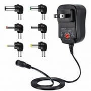 Allytechgroup 12W Universal Power Adapter AC/DC Switching Power Supply with 6 Interchangeable Plug, Adjustable Voltage 3V-12V,for Household Electronics, LED Strips, Speakers, Routers (Not for Laptops
