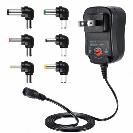 Allytechgroup 12W Universal Power Adapter AC/DC Switching Power Supply with 6 Interchangeable Plug, Adjustable Voltage 3V-12V,for Household Electronics, LED Strips, Speakers, Routers (Not for Laptops