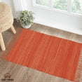 thumbnail image 3 of Hand Braided Bohemian Indian Traditional Colorful Cotton Chindi Area Rug Home Decor Rug Rag 24''x36'' with Tassel Fringes Machine Washable, 3 of 3