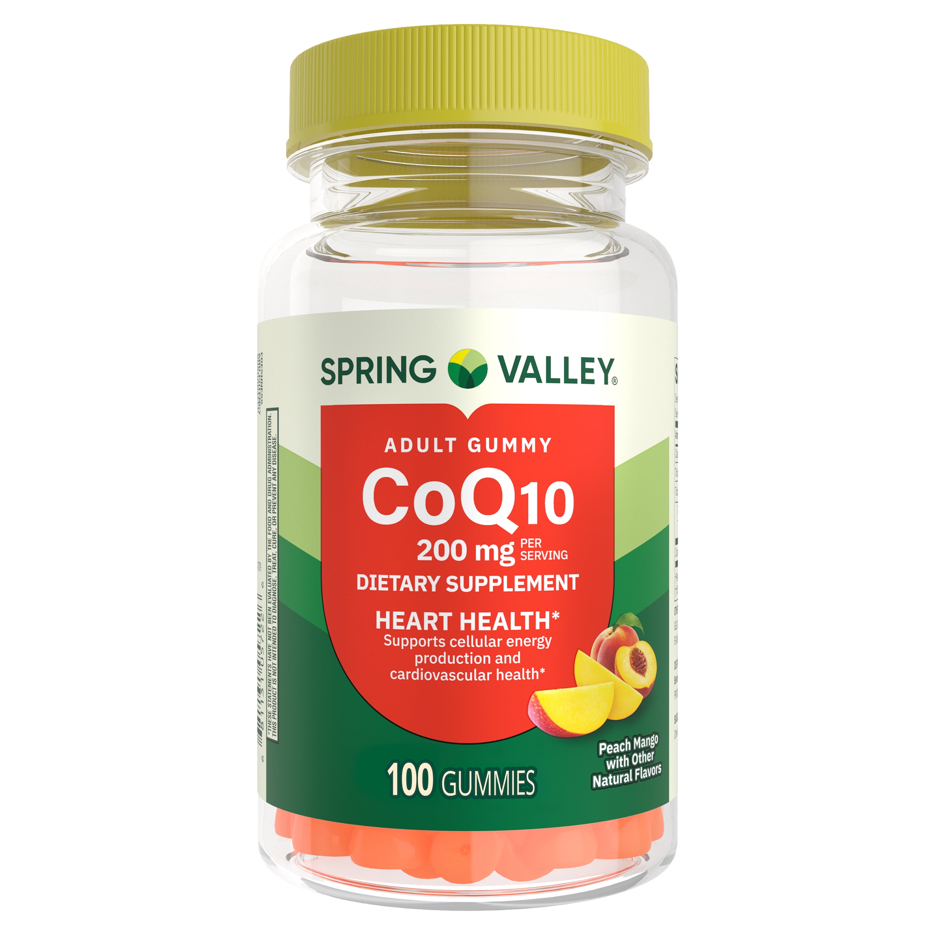 (3 pack) Spring Valley CoQ10 Dietary Supplement Gummies for Heart Health, 200 mg, 100 Count