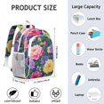 thumbnail image 6 of Colorful Floral Pattern Backpack for School,Cute School Bag,Schoolbag with Adjustable Shoulder Straps & Padded Back,15"x11.42"x5.5", 6 of 6