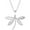 Silver, variant on Stainless Steel Dragonfly Style Holiday Cocktail Party Statement School Class Pendant Necklace