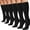 Black, variant on Womens Trouser Socks, 6 Pairs Silky Knee High Nylon Dress Socks, Opaque Stretchy