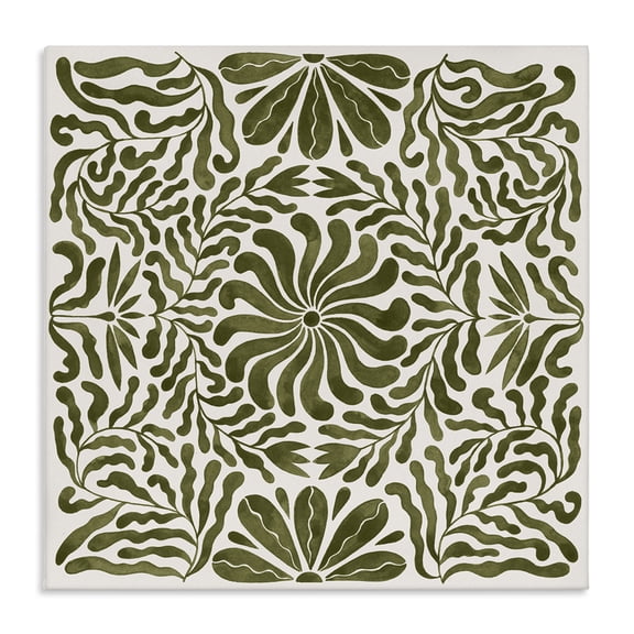 Stupell Industries Eclectic Symmetric Flower Pattern Canvas Art, 17 x 17, by Grace Popp