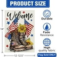 thumbnail image 2 of Welcome Memorial Day Soldier Boots 4th of July Patriotic Decorative Garden Flag, America Veterans Day Yard Outside Home Decoration, American Sunflower Outdoor Small Decor Double Sided 12 x 18, 2 of 6