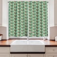 thumbnail image 2 of Ambesonne Tropical Kitchen Curtains, Exotic Flower Jungle Leaf, 55"x36", Jade Green Orange Pink, 2 of 3