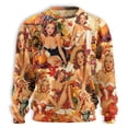 thumbnail image 2 of Vintage Pin Up Girl Thanksgiving Sweatshirt, Retro Autumn Babe Sweater, Pumpkin Harvest Fall Aesthetic Outfit, 1950s Classic Art Sweatshirt, 2 of 6