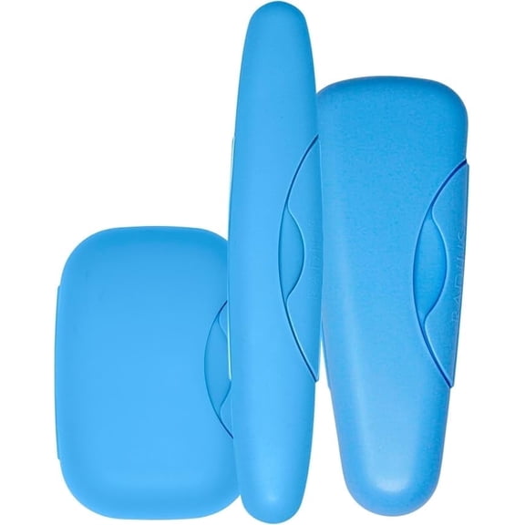 RADIUS Travel Case Value Pack, 3 Count (Standard Toothbrush, Razor, Soap), BPA-Free Recycled Plastic, Portable for Bathroom, School, Home, Camping - Periwinkle Blue