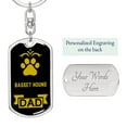 thumbnail image 2 of Basset Hound Keychain Stainless Steel or 18k Gold, 2 of 8