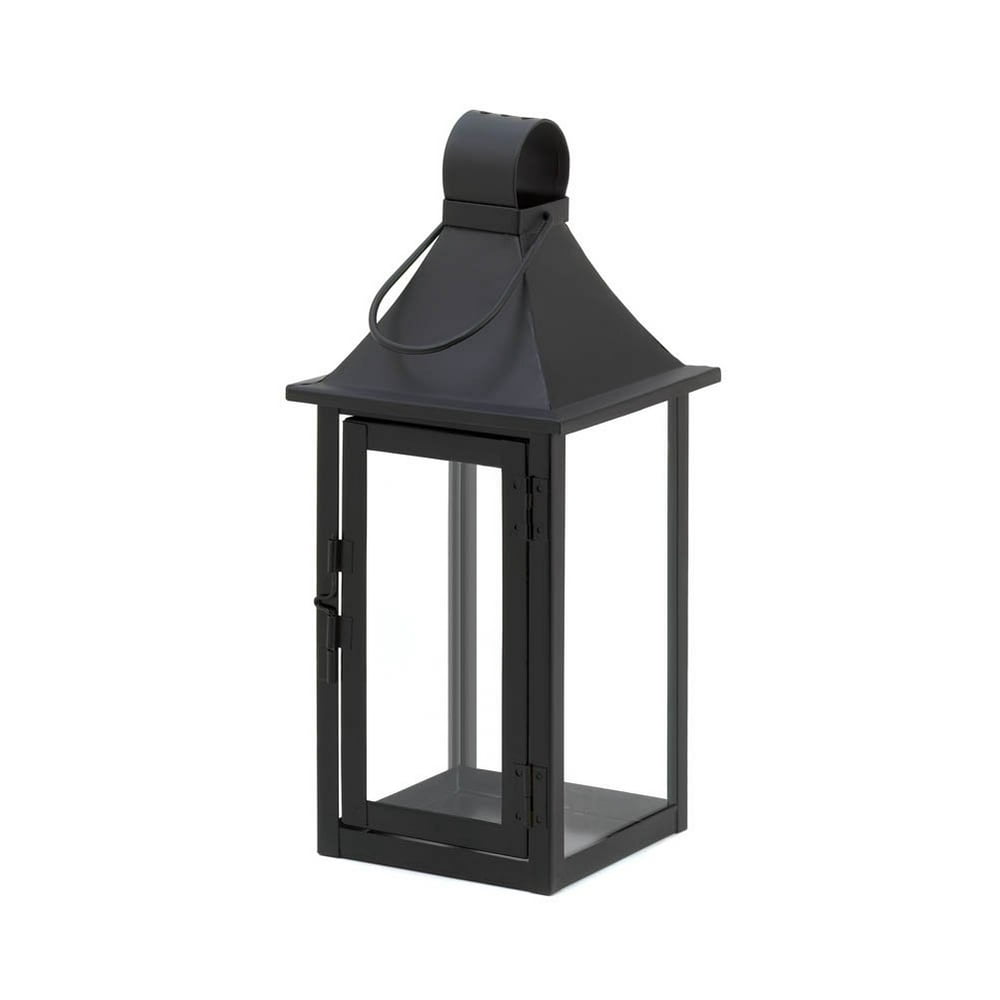 Patio Candle Lanterns, Outdoor Carriage House Large Black Metal Candle