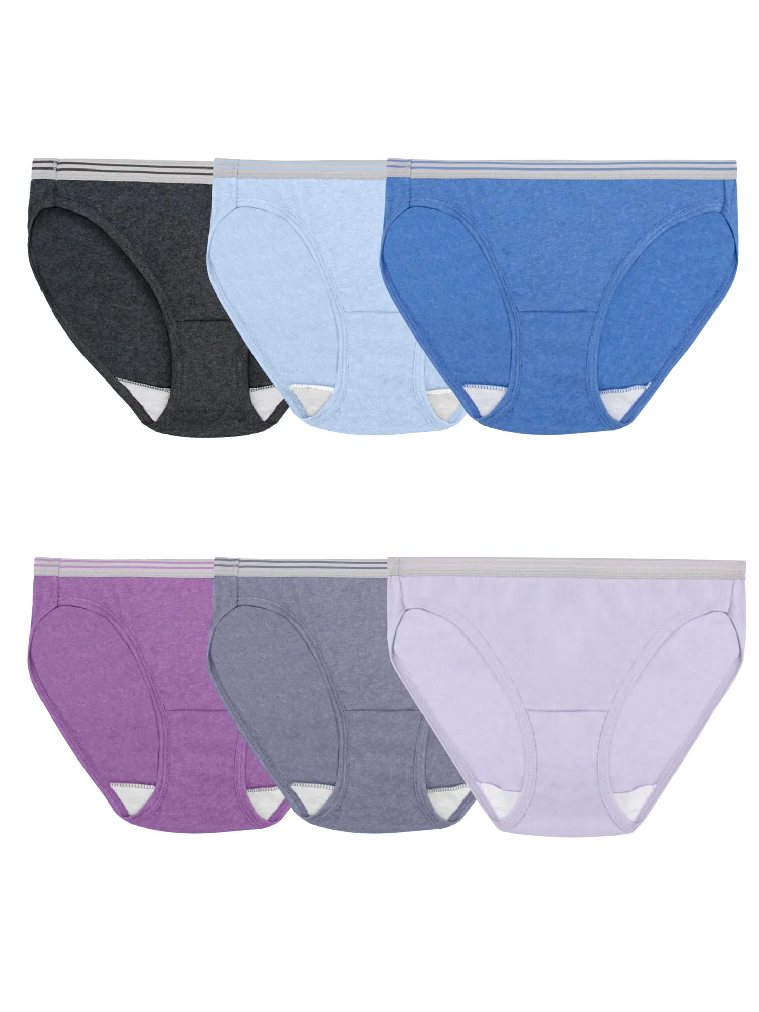 Fruit of the Loom Women's Heather Bikini Underwear, 6-Pack, Sizes S-2XL