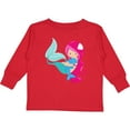 thumbnail image 3 of Inktastic Cute Mermaid, Little Mermaid, Pink Hair, Dolphin Girls Long Sleeve Toddler T-Shirt, 3 of 5