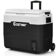 thumbnail image 1 of Costway 53 QT Portable Car Refrigerator -4°F to 50°F Dual-Zone Car Cooler White, 1 of 10