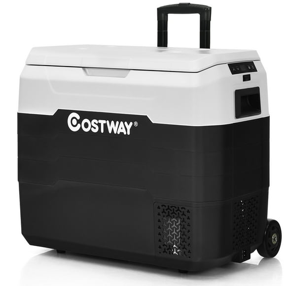 Costway 53 QT Portable Car Refrigerator -4°F to 50°F Dual-Zone Car Cooler White