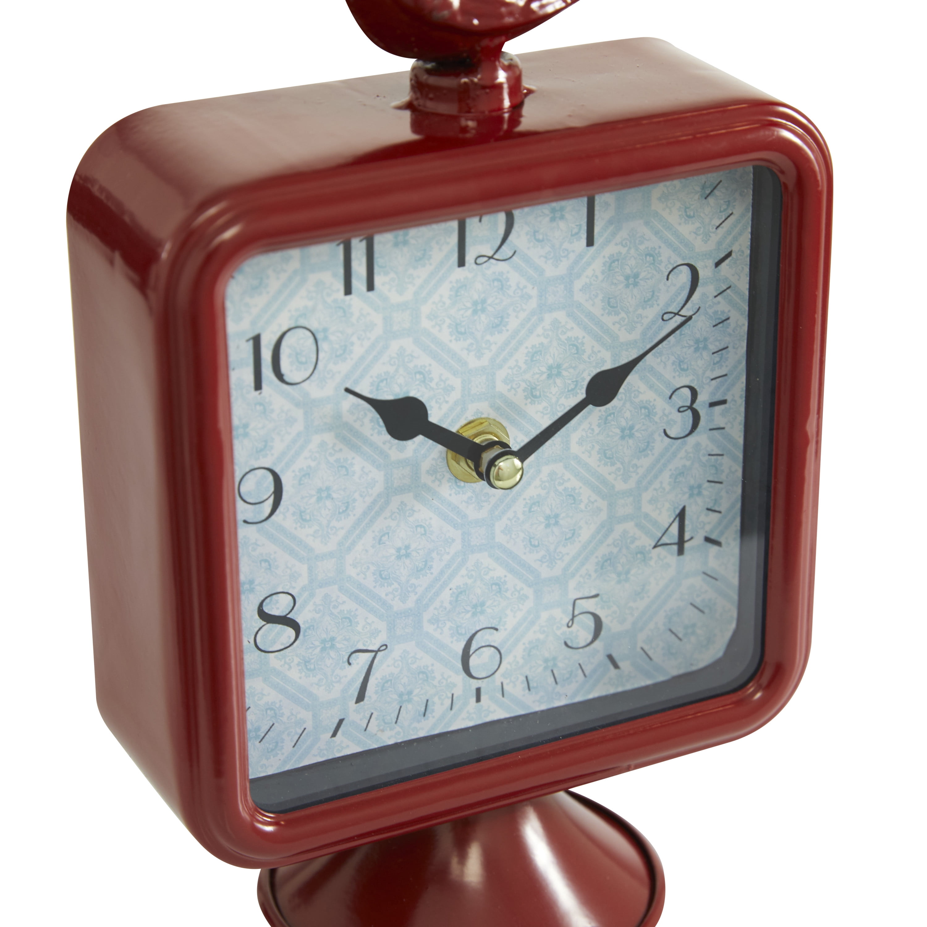 DecMode 9" Multi Colored Metal Bird Clock, Set of 3
