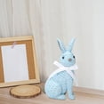 thumbnail image 3 of Easter ornament decor,Simulation Bunny Figurine Easter Tabletop Decoration Festival Art Rabbit Craft Ornament,Blue, 3 of 6