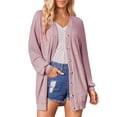 thumbnail image 2 of LOVZFMLL Cardigan pour Femmes Mode Femmes Cardigan Uni à Manches Longues Manteau Blouse Haut Décontracté, 2 of 9
