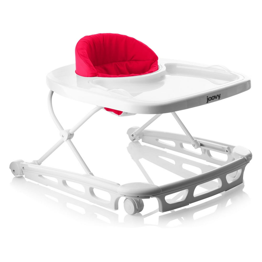 Joovy Spoon Baby Walker with Dishwasher Safe Tray Insert, Red Walmart