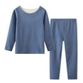 thumbnail image 3 of XIMIN Kids Girls Outfit Solid Color Fleece Thermal Underwear Set High Tech Dralon Self Heating Long Johns Cold Weather Kids Base Layer Top Bottom, 3 of 7
