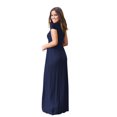thumbnail image 3 of U.Vomade Manches Courtes Col Rond Poche Décontractée Longue Dress, 3 of 4