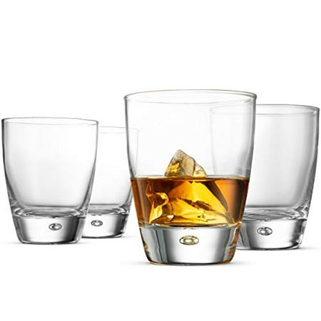 ShopoKus LUNA Double Old Fashioned Whiskey Glasses 11. Ounce (4 Pack) Italian Cocktail Glasses For Whiskey, Bourbon, Scotch, Alcohol, Water, Juice, Large Rock Glasses, Everyday Drinking (Best Glass To Drink Scotch)