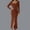 Brown, variant on QUNYINEY Long Sleeve Everyday Dresses for Women Knit Long Casual Bodycon Dress with Slit Square Neck Elegant Slim Fit Solid Dresses