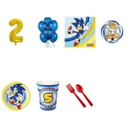Sonic The Hedgehog Party Supplies Party Pack For 16 With Gold #2 Balloon