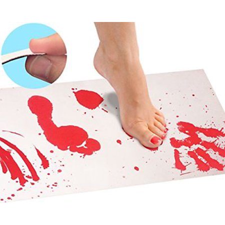 Bloody Bath Mat Sheet – Invisible Color Changing Turns Red When Wet Hides on in